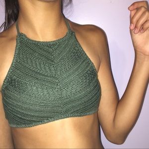 Xhilaration Swim High neck crochet bikini top